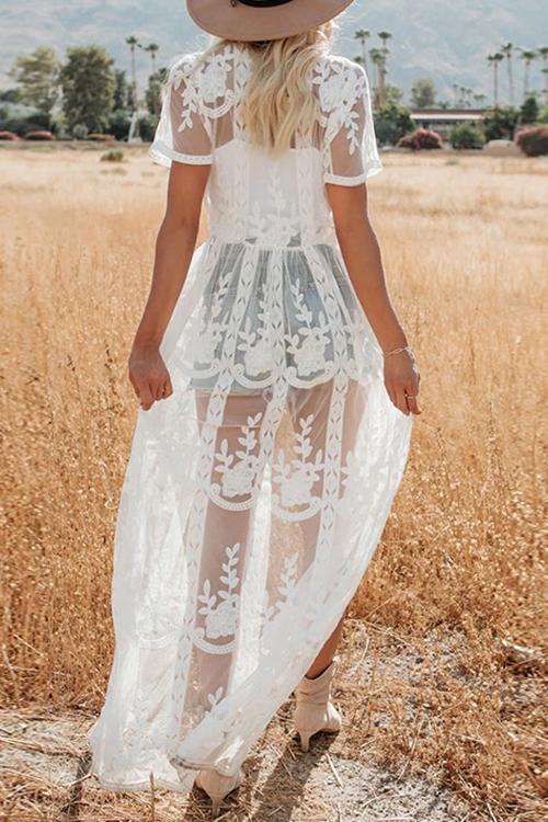 シースルーレースカーディガン