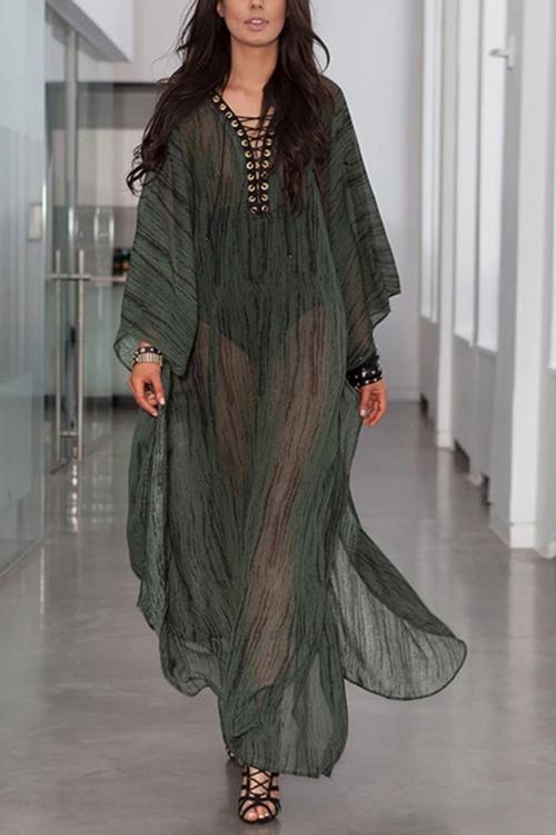 シースルー レースアップ カバードレス