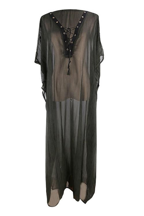 シースルー レースアップ カバードレス