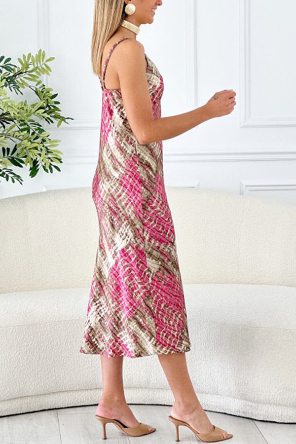 ゴヤ スネークスキン ストラップ ディープ V ネック ドレス