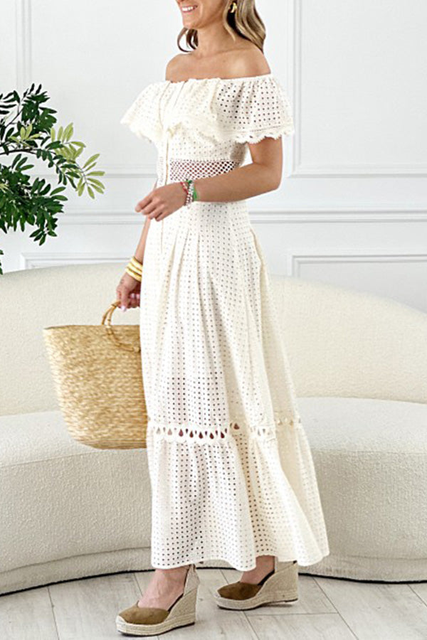 ニルヴァーナ オフショルダー フリルカットアウトドレス