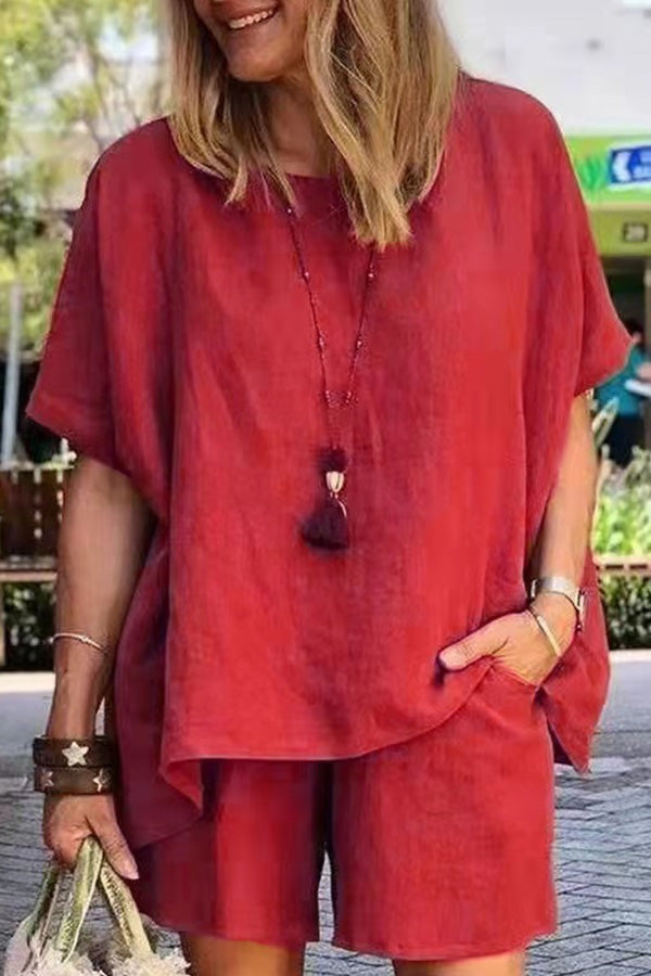 ファッション気質ゆったり半袖ショートパンツ2点セット