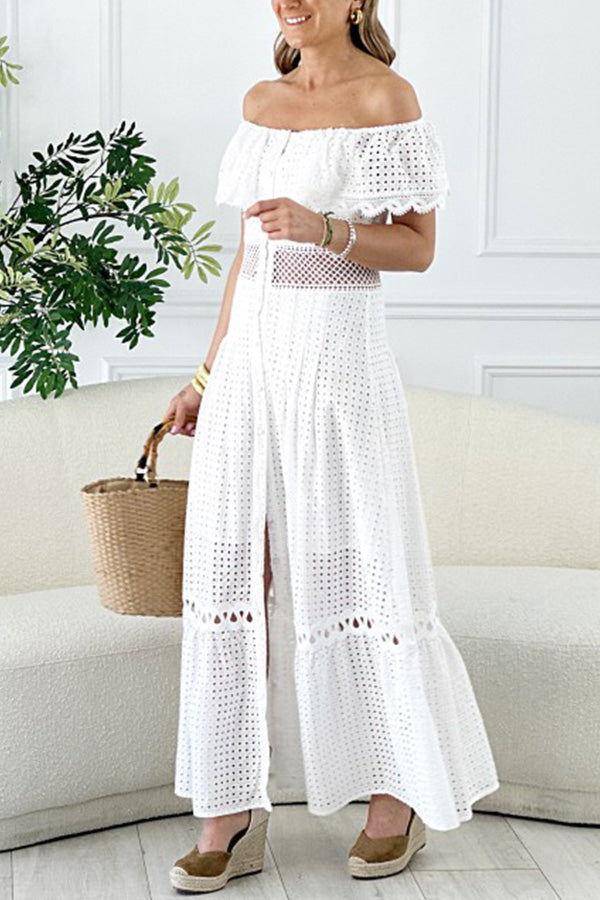 ニルヴァーナ オフショルダー フリルカットアウトドレス