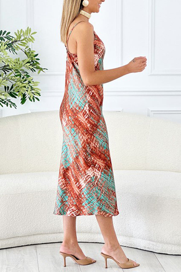 ゴヤ スネークスキン ストラップ ディープ V ネック ドレス