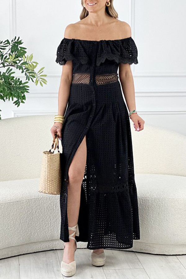 ニルヴァーナ オフショルダー フリルカットアウトドレス