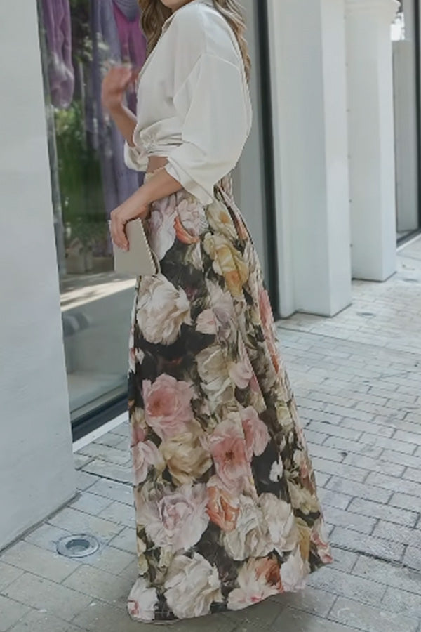 エイミーの夢の庭のゆったりとした気質のワイドレッグパンツ