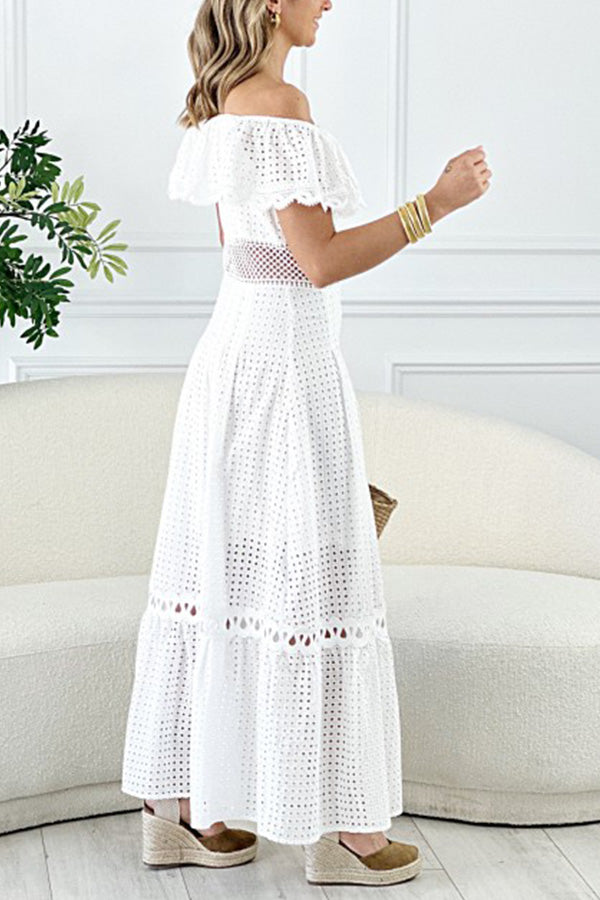 ニルヴァーナ オフショルダー フリルカットアウトドレス