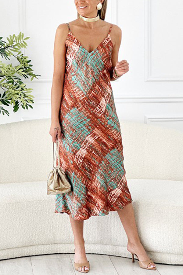 ゴヤ スネークスキン ストラップ ディープ V ネック ドレス