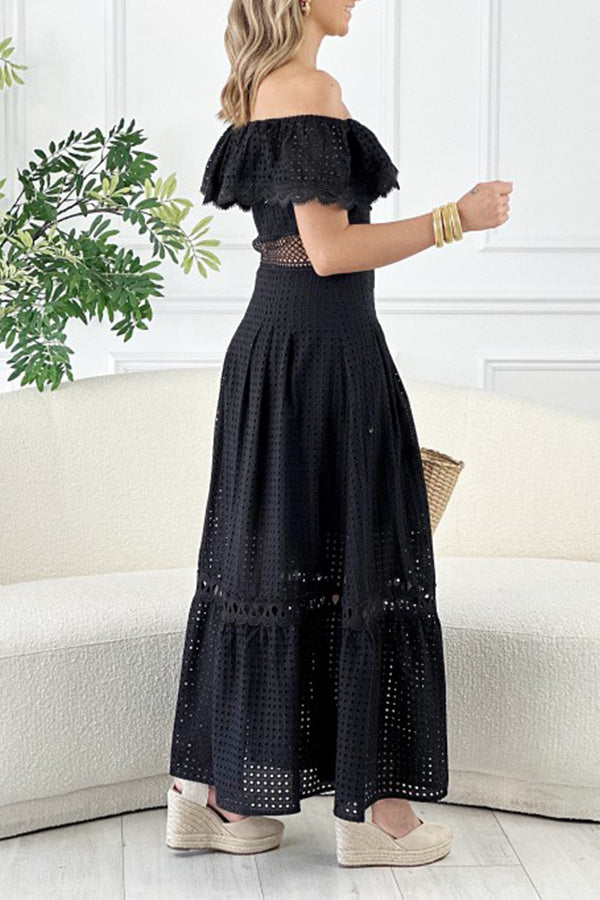 ニルヴァーナ オフショルダー フリルカットアウトドレス