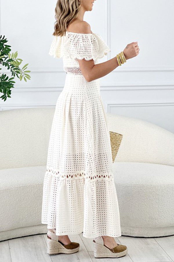 ニルヴァーナ オフショルダー フリルカットアウトドレス