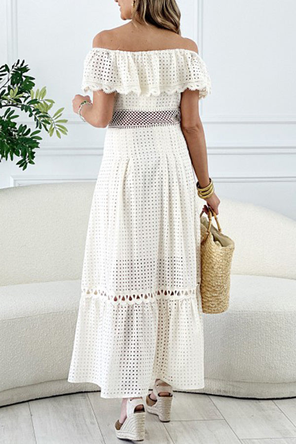 ニルヴァーナ オフショルダー フリルカットアウトドレス