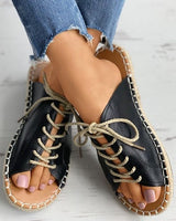 2023 Summer New Lace Up Fish Toe Sandals