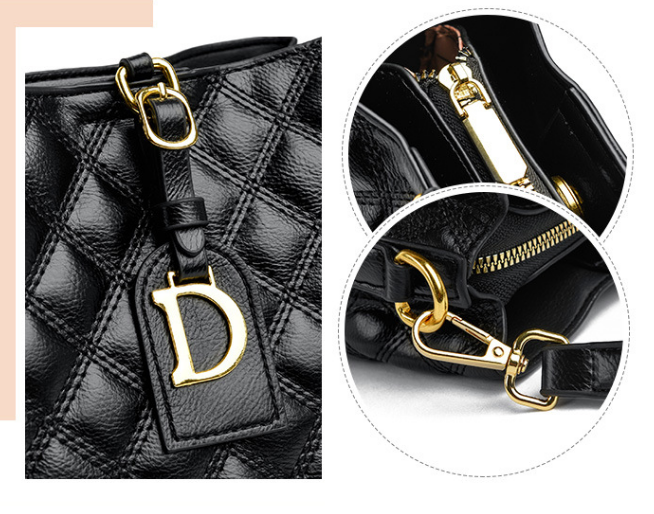 Chic Elegant Quilted Bucket Bag