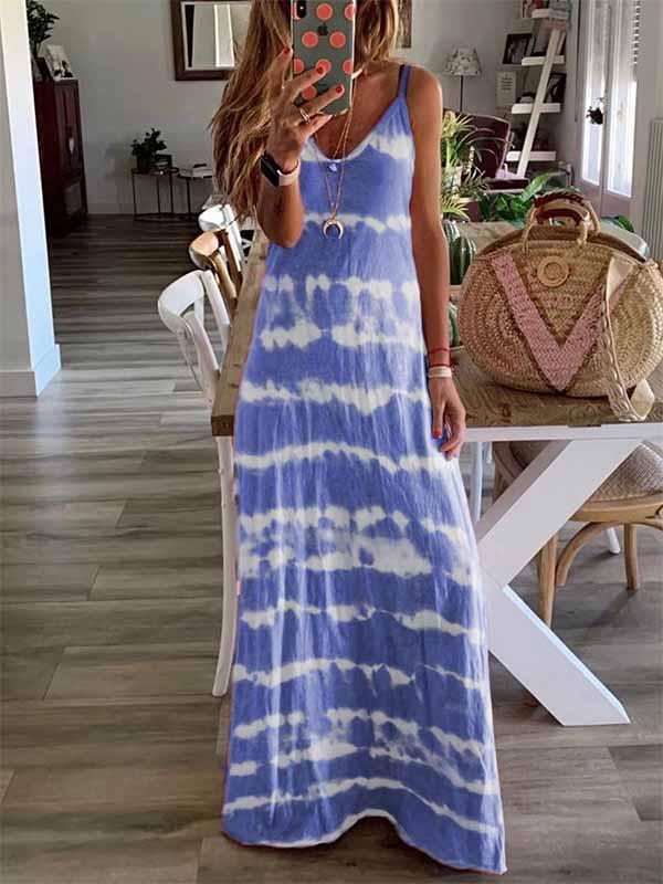 Tie-dye Print Maxi Dress