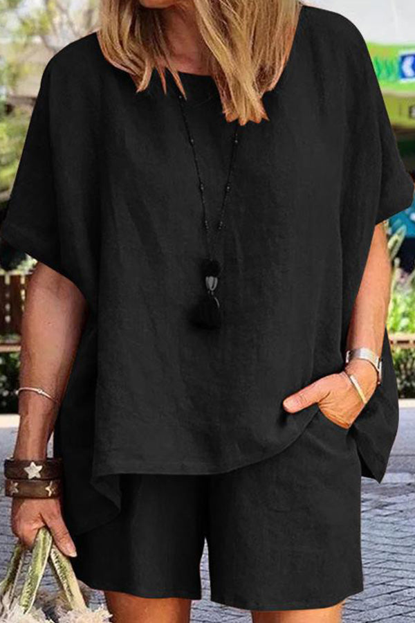 ファッション気質ゆったり半袖ショートパンツ2点セット