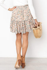 Ruffles Print Knot Mini Skirt