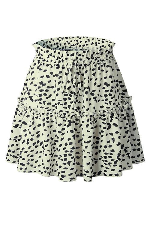 Ruffles Print Knot Mini Skirt