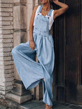 Loose Denim Pocket Jumpsuit