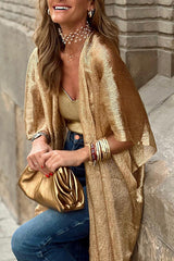 Gold Extended Tassel Cardigan