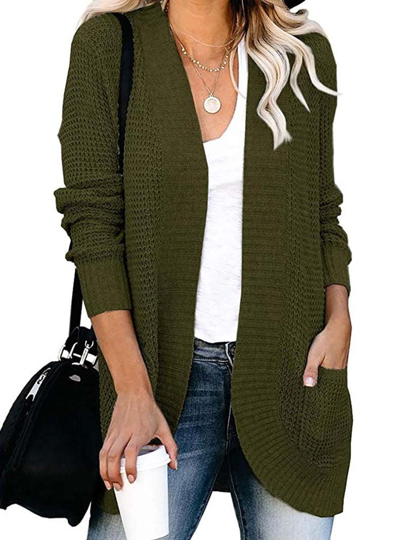 Solid Color Long Sleeve Knitted Cardigan(5 colors)