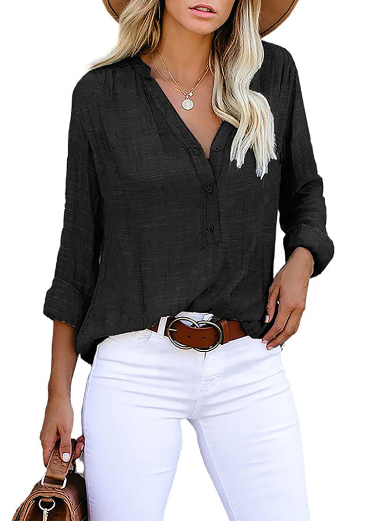 Loose Fashion Striped Long Sleeve Shirt(9 colors)