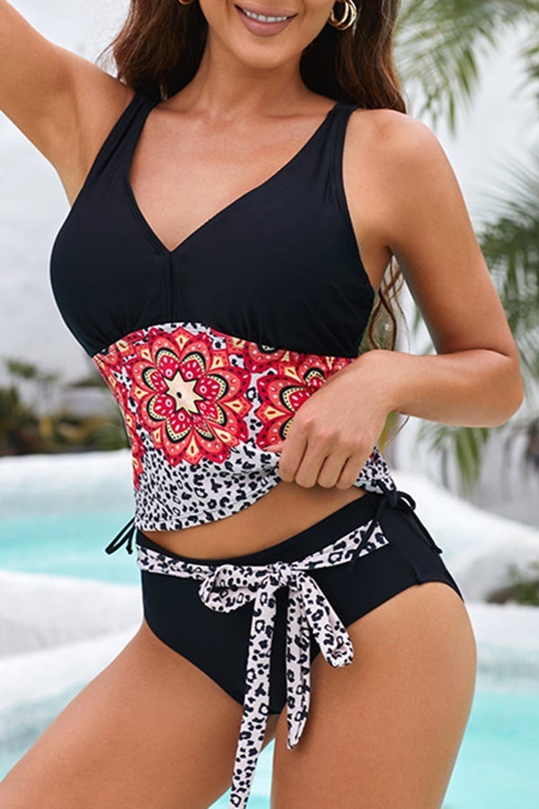 フローラル レオパード ボヘミア タンキニス