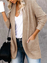 Solid Color Long Sleeve Knitted Cardigan(5 colors)