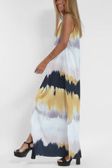 Make Them Proud Satin Tie-dye Print Relaxed Maxi Dress