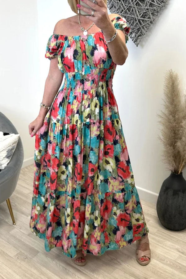 Flower Print Magic Long Maxi Sun Dress