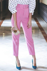 Rose Straight Pants With Belt