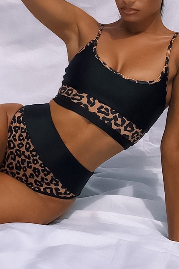 ヒョウ柄ハイウエストビキニ
