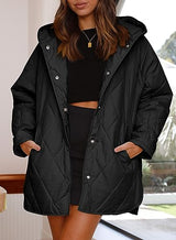 2023 Winter Coat for Women Diamond Quilted Hooded Lightweight Jackets