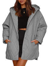 2023 Winter Coat for Women Diamond Quilted Hooded Lightweight Jackets