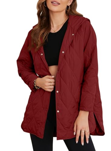 2023 Winter Coat for Women Diamond Quilted Hooded Lightweight Jackets