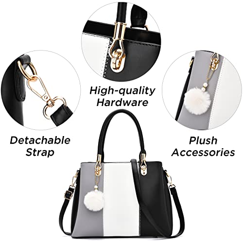 Women Handbags Large Tote Shoulder Bag Crossbody Bag for Women Color Stitching Top Handle Satchel Hobo 2pcs Purse Set