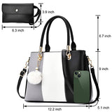 Women Handbags Large Tote Shoulder Bag Crossbody Bag for Women Color Stitching Top Handle Satchel Hobo 2pcs Purse Set