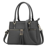 Women Satchel Bags Handle Shoulder Handbags and Purses Pockets Zipper Leather Crossbody Bags