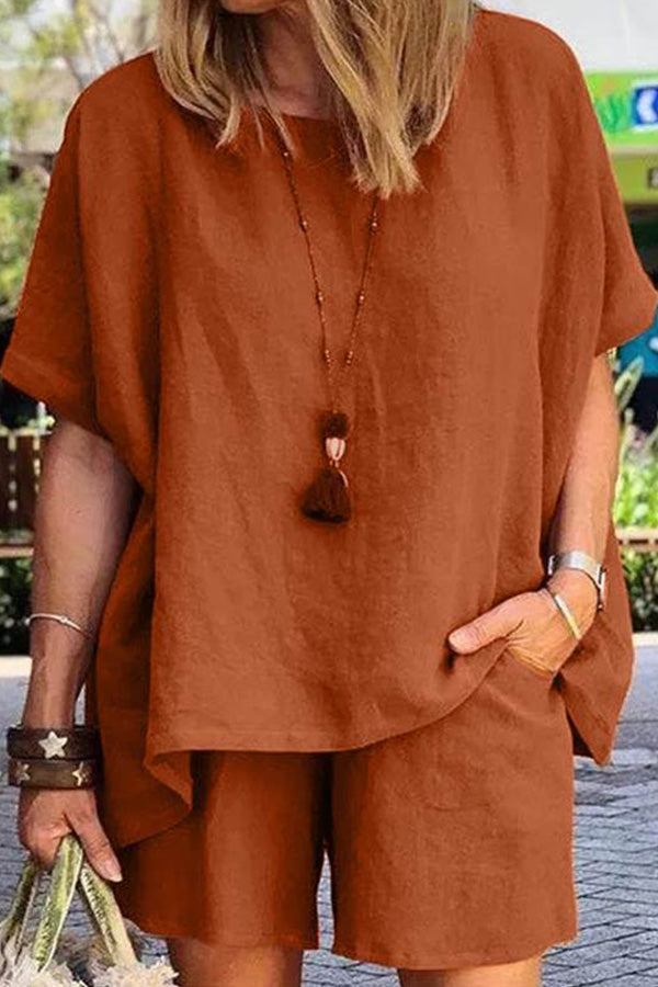 ファッション気質ゆったり半袖ショートパンツ2点セット