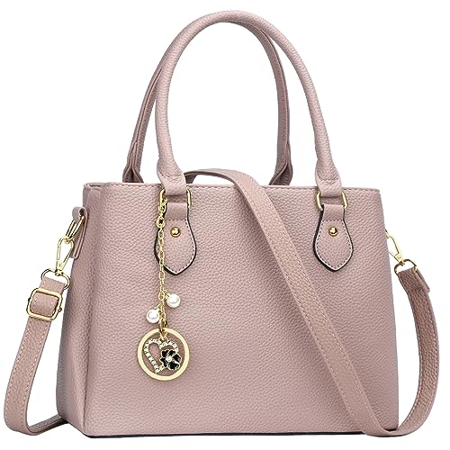 Women Satchel Bags Handle Shoulder Handbags and Purses Pockets Zipper Leather Crossbody Bags