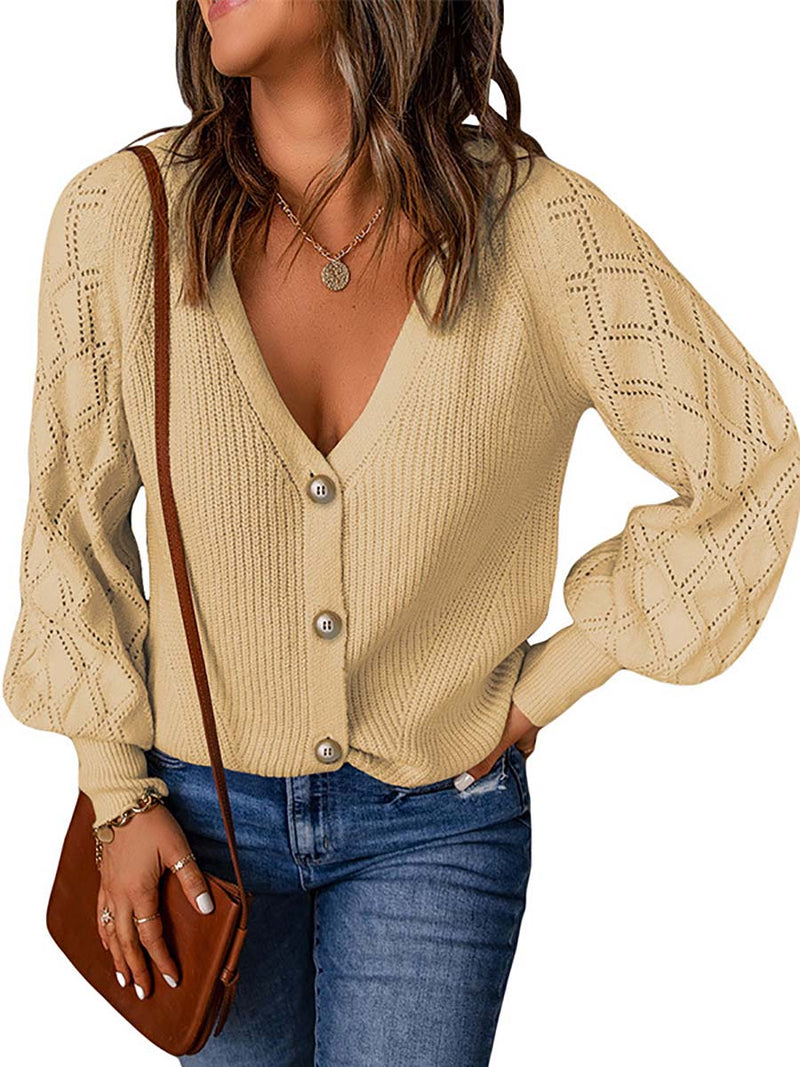 Solid Color Loose Puffy Sleeve Sweater (5 colors)