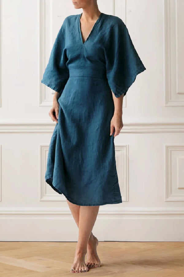 Elegant Ink  Linen Dress