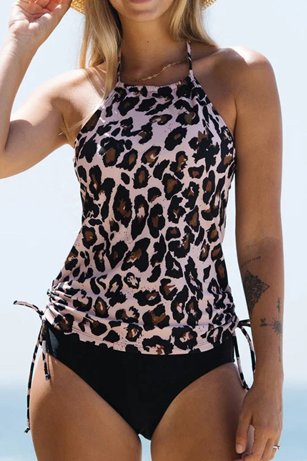 Leopard Print 2 Piece Tankini Sets