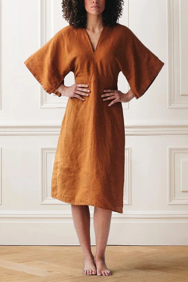 Elegant Ink  Linen Dress