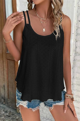 Eyelet Spaghetti Strap Tank Top