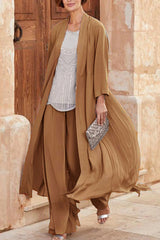 Chiffon Wide Loose Shirt Two-Piece Women's Suit