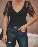 Sweet Side Lace Top - Black