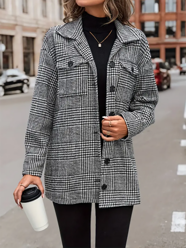 Plaid Flap Pocket Jacket