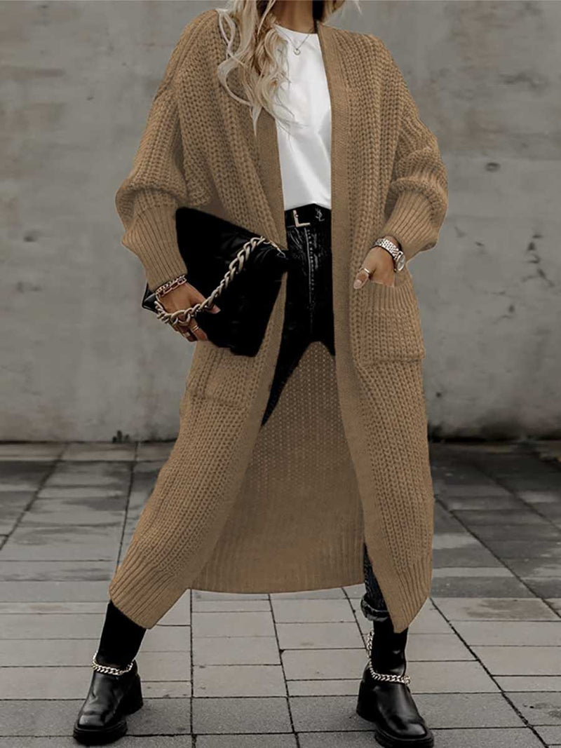 Long Cardigan Pocket Loose Sweater