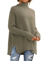 High Neck Batwing Knit Sweater