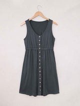 Casual Buttons Vest Dress(9 Colors)